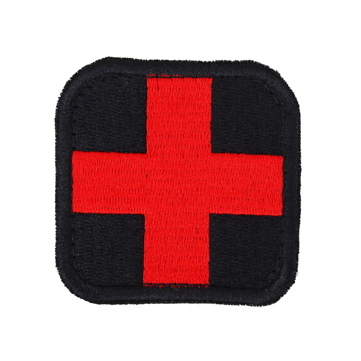 Medical Cross Embroidered Patch Hook&Loop Embroidery Applique Badge on Clothing Bag Hat(#1)