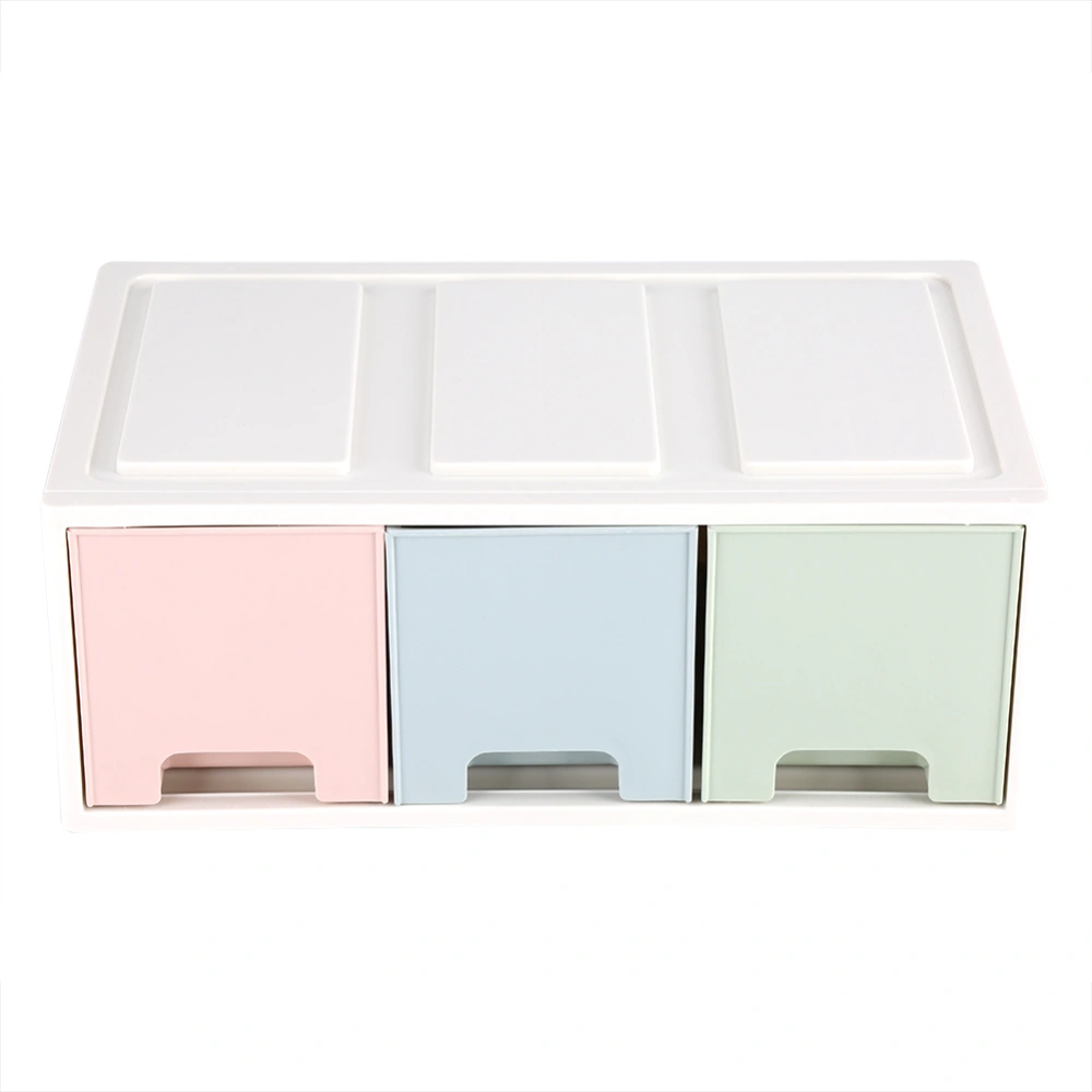 Colorful Desktop Storage Box with Drawers Jewelry Holder Cabinets Decor F #