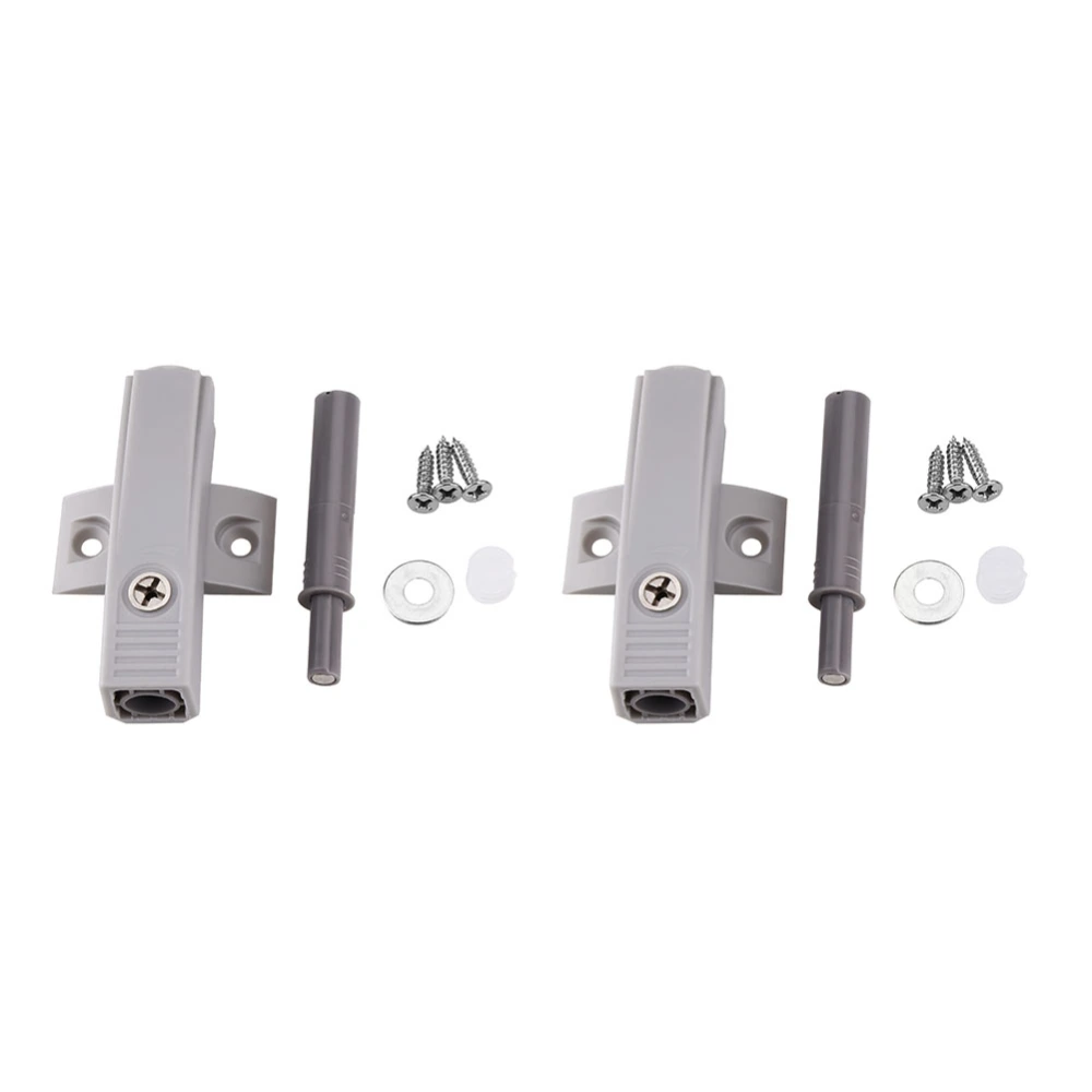 Cupboard Drawer Cabinet Door Latch Push to Open System Damper Buffer Catch No Handle Gray Color