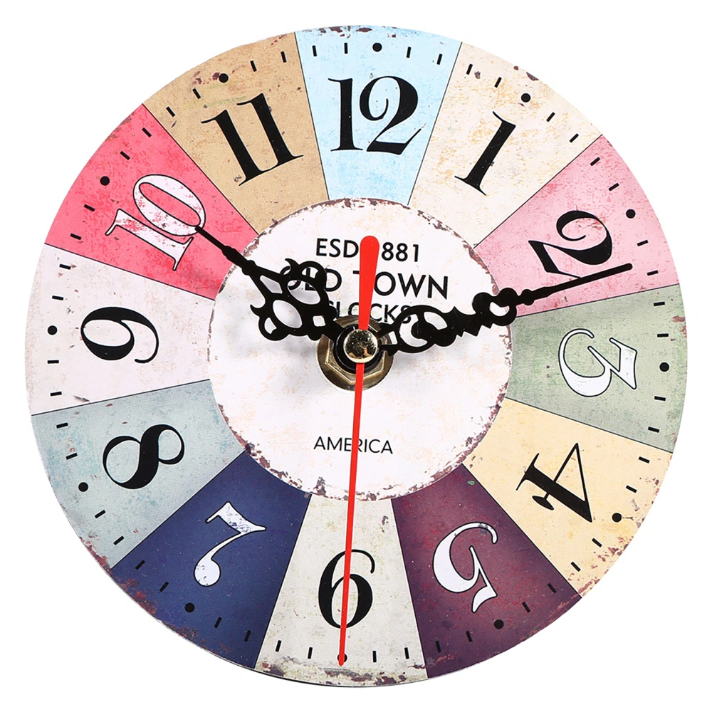 1Pc Artistic Creative European Style Round Antique MDF Home Office Wall Clock Decoration #5