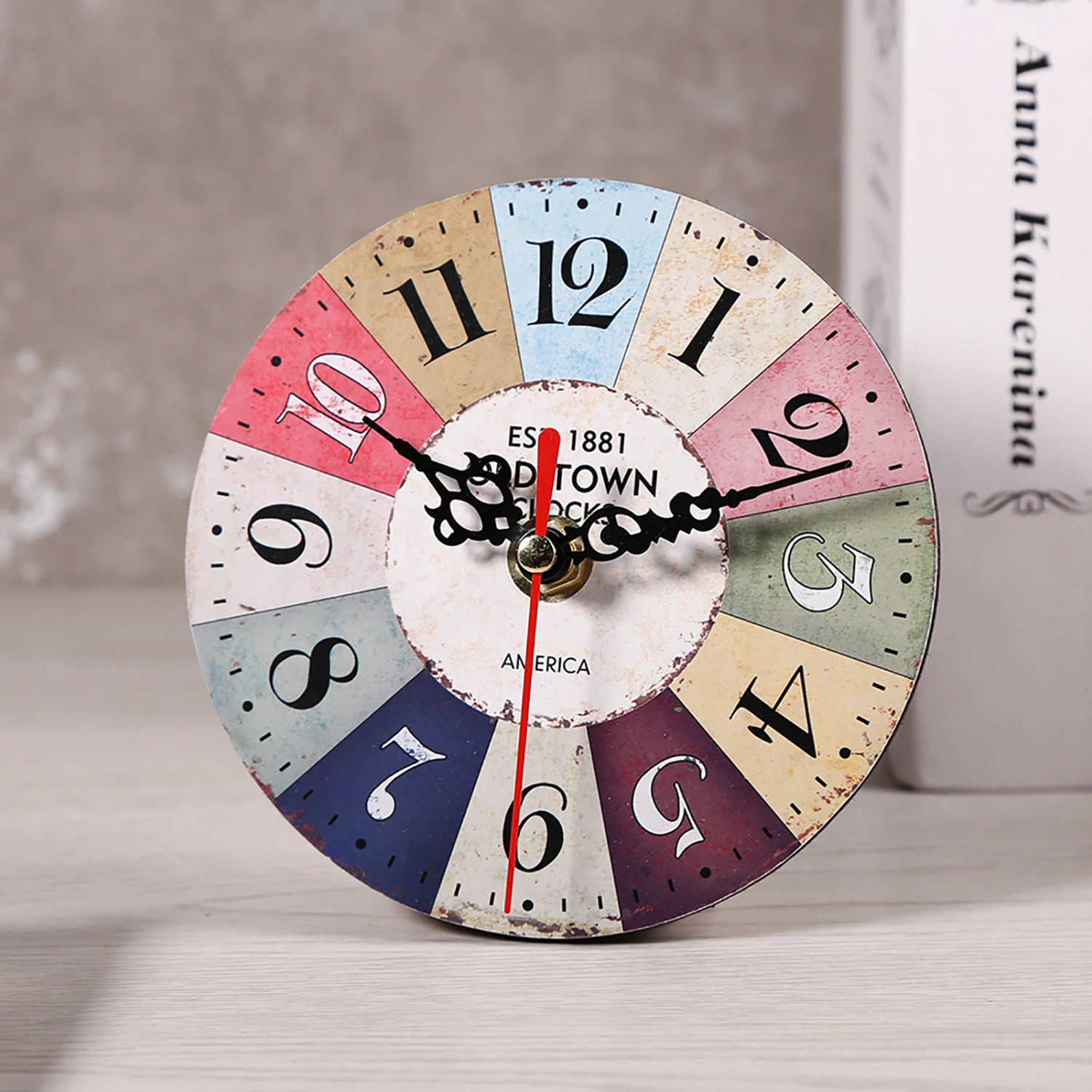 1Pc Artistic Creative European Style Round Antique MDF Home Office Wall Clock Decoration #5