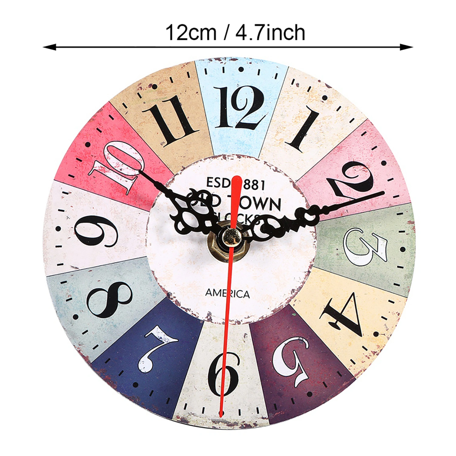 1Pc Artistic Creative European Style Round Antique MDF Home Office Wall Clock Decoration #5