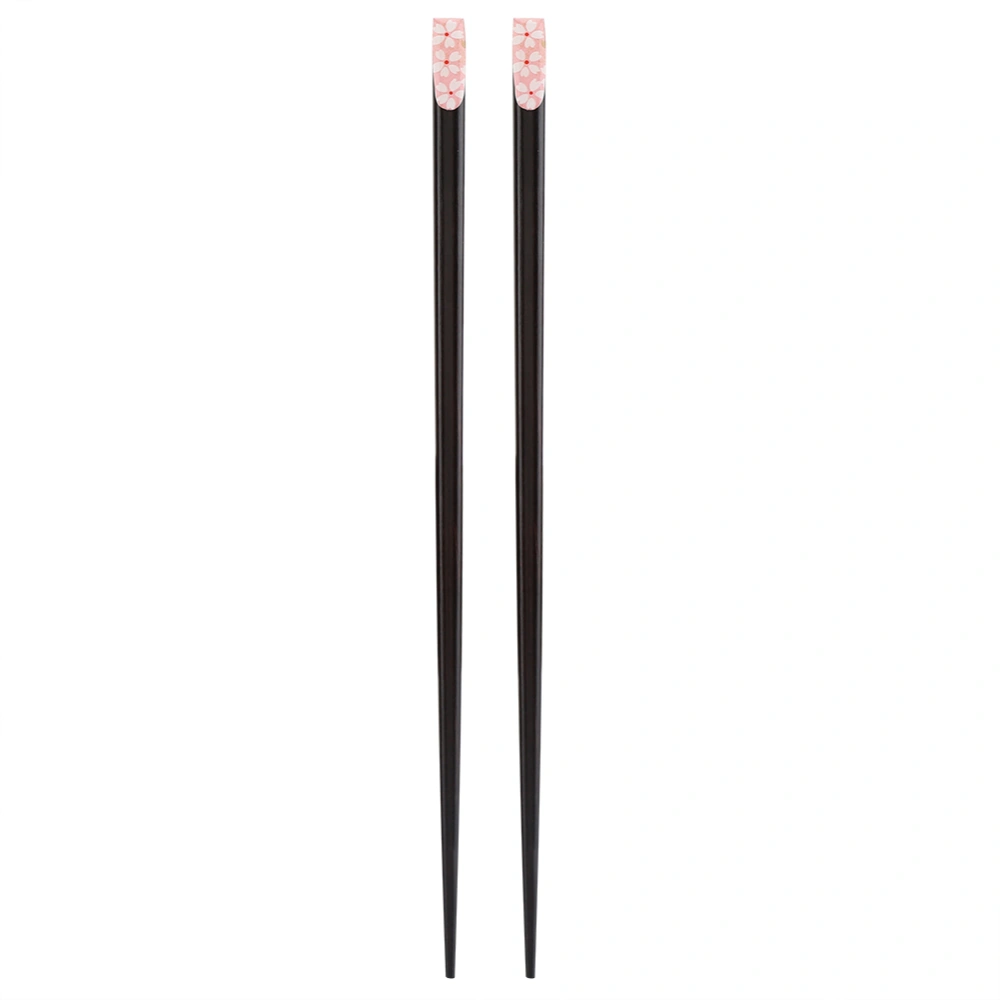 1 Pair of Japanese Style Sakura Pattern Reusable Durable Wooden Chopsticks (Light Pink)