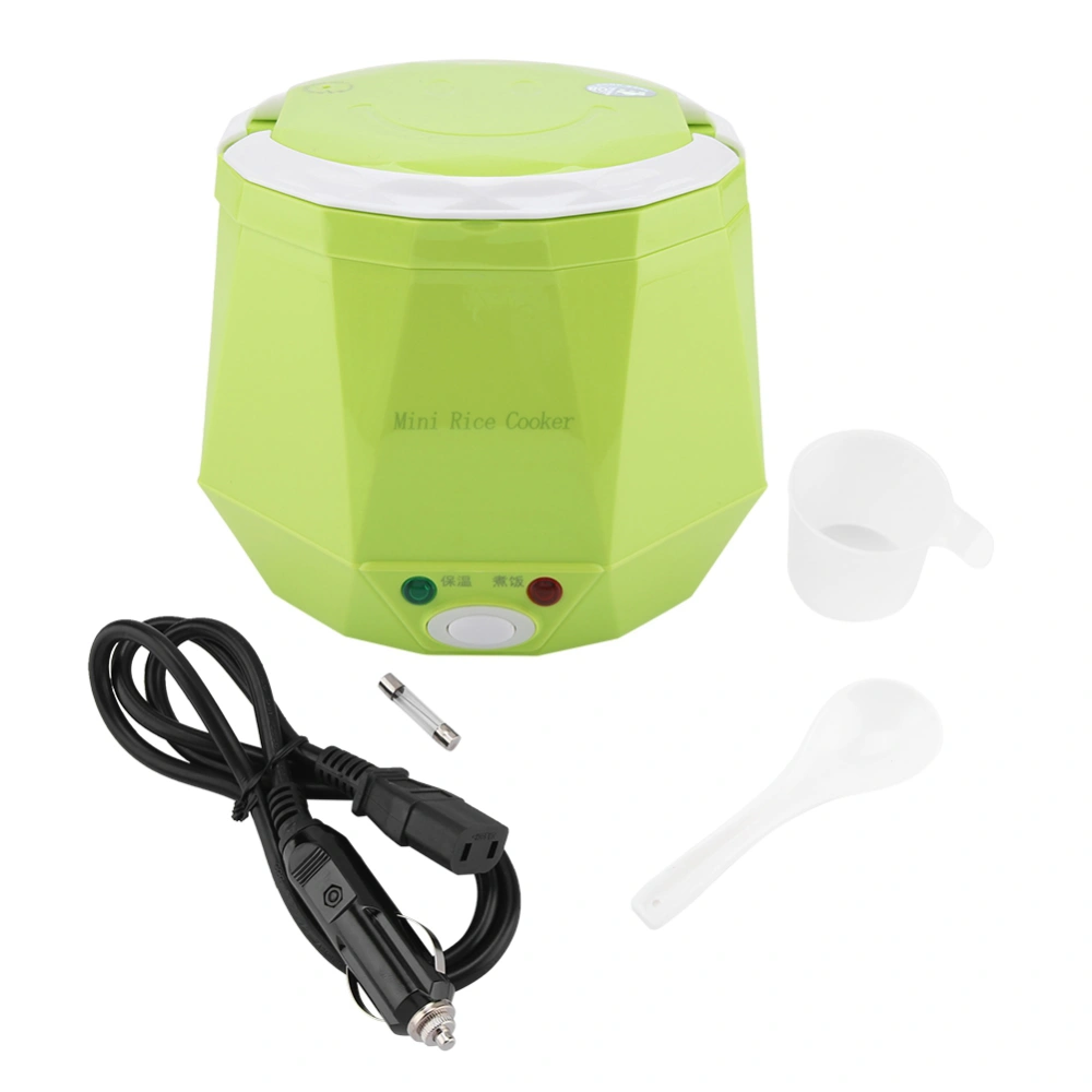 12V 100W 1.3 L Electric Portable Multifunctional Rice Cooker Food Steamer for Car Green