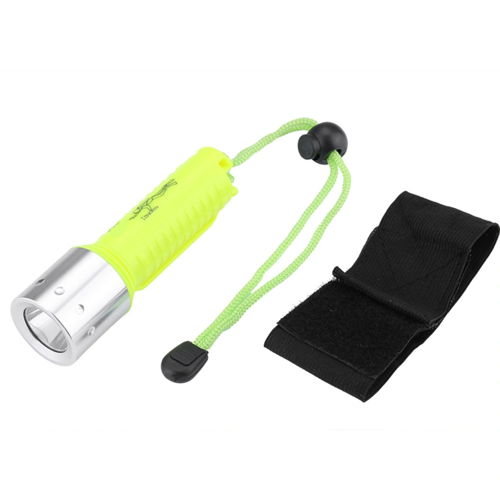 Aluminium Alloy Portable Pocket Waterproof Diving Flashlight Torch with Wrist Strap Outdoor