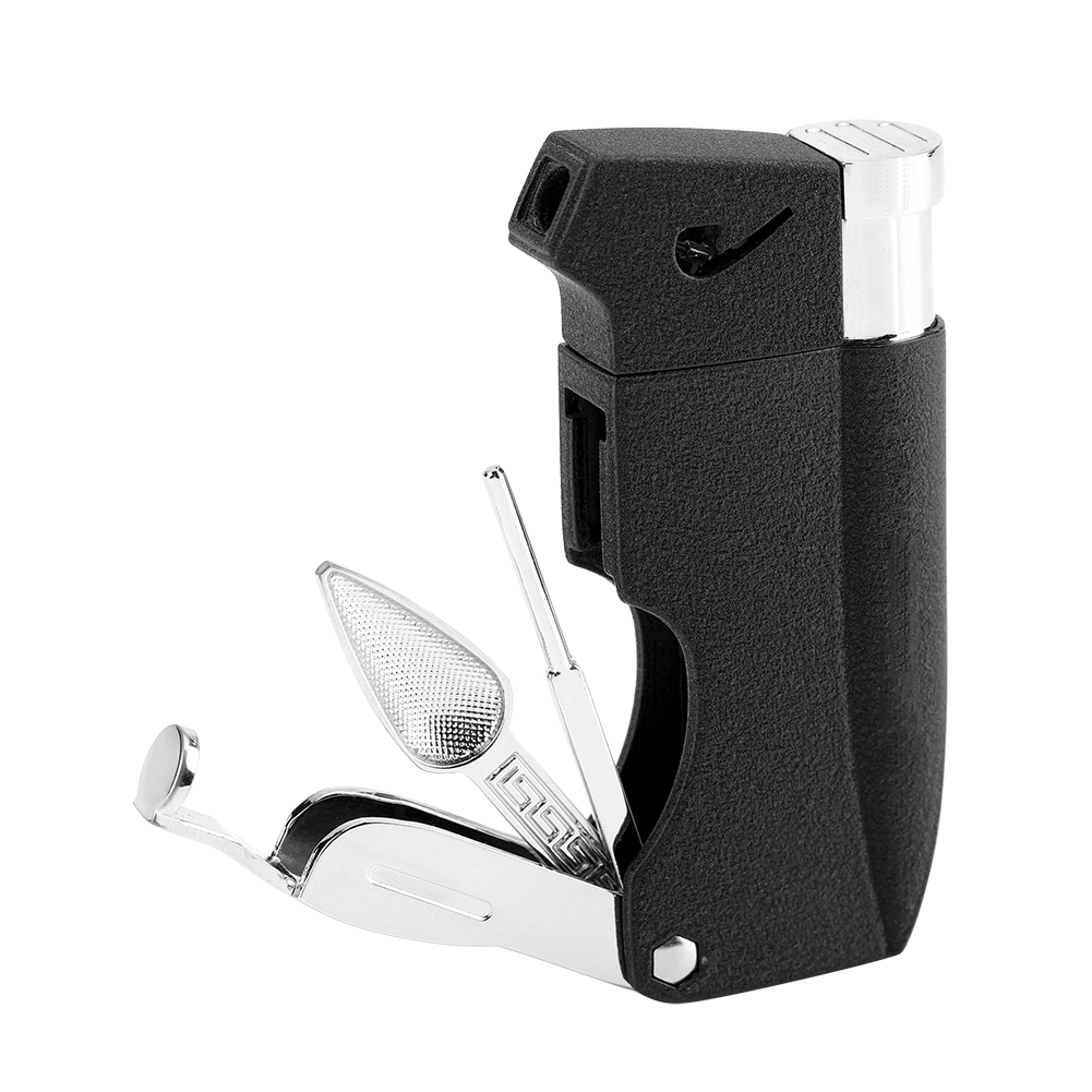Multifunctional Plastic Tobacco Pipe Lighter Cigarette Lighter With 3 Pipe Cleaner Matte Black