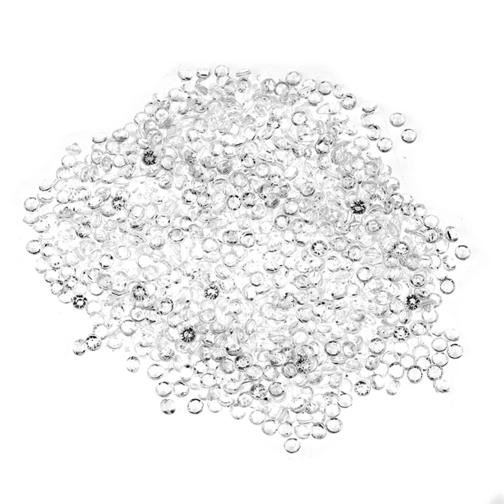 5000pcs 3mm Transparent Wedding Confetti Party Plastic Diamond Sparkly Gems Decor(White)