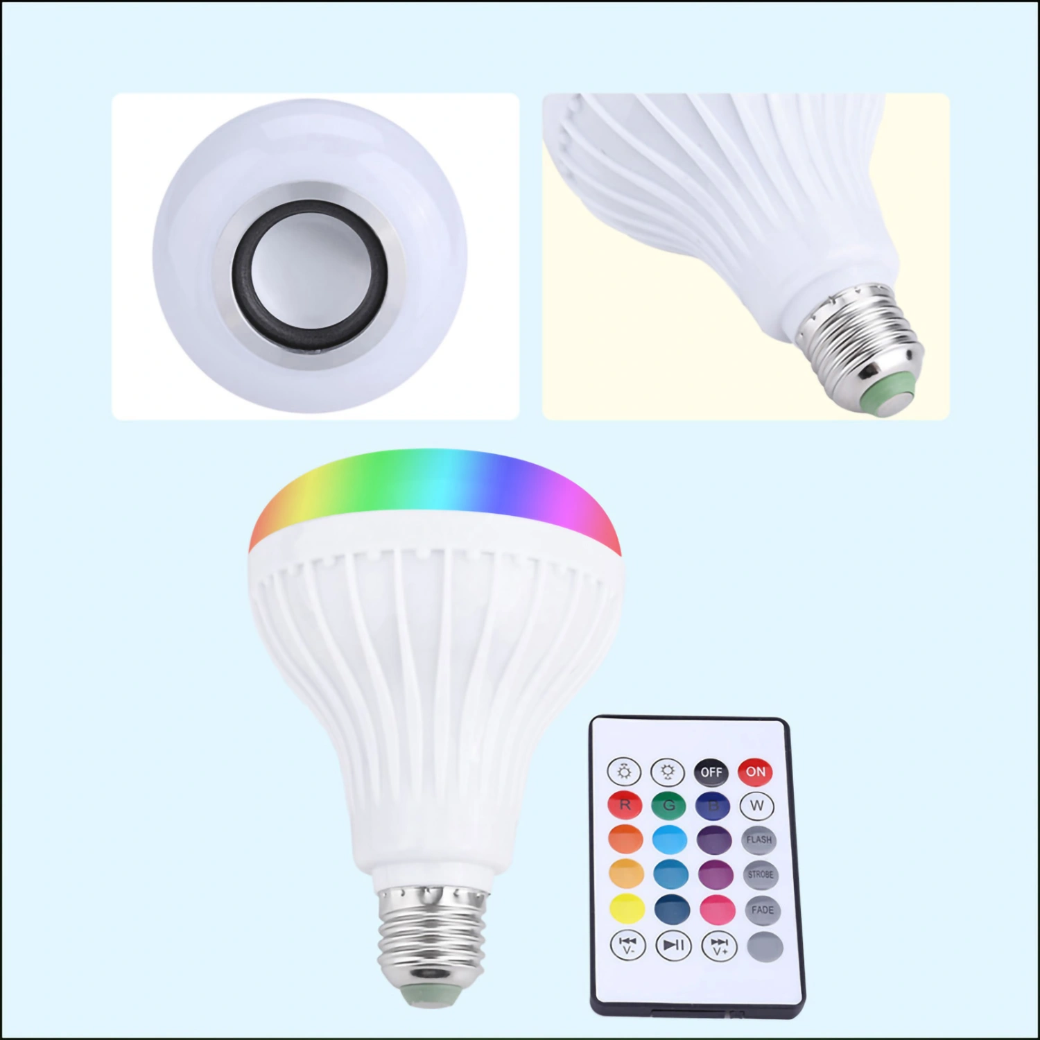 Wireless Bluetooth Speaker Bulb Light 12W LED RGB Smart Music Play Lamp Remote Control