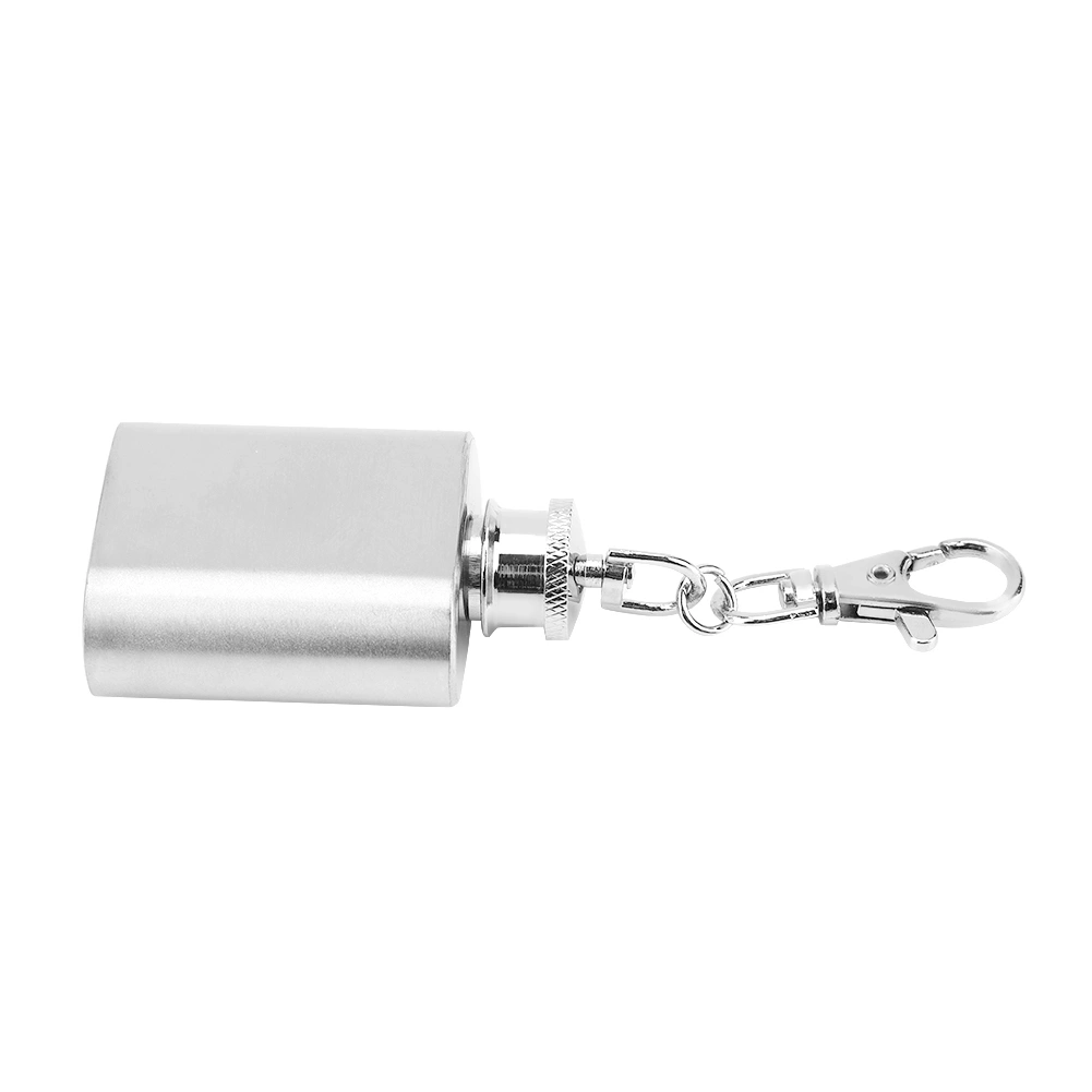 Portable Stainless Steel 1oz Whiskey Liquor Alcohol Bottle Pocket Wine Bottle Key Chain