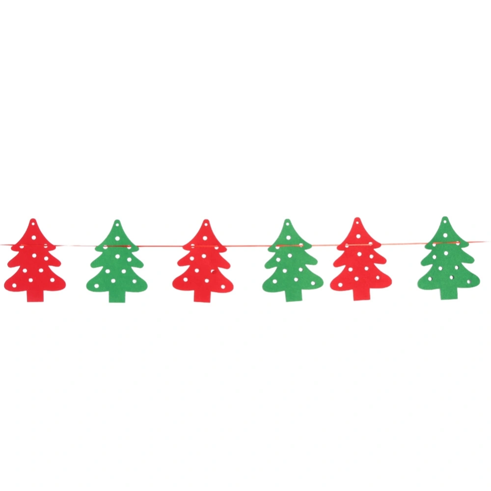 NOn woven Fabric Christmas Hanging Flags Banner Bunting DIY Wall Party Decor #Christmas Tree