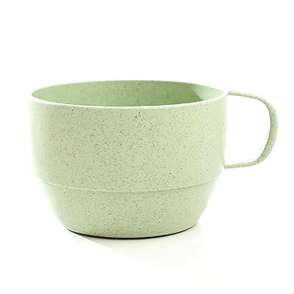 Wheat Straw Living Room Tea Water Cup Student Coffee Milk Mug with Handle Green