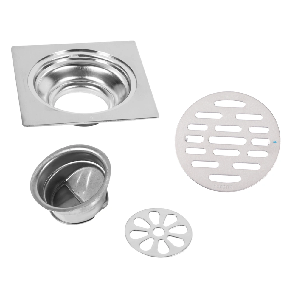 Thick Stainless Steel Square Antiodor Bathroom Floor Drain Cover Waste Gate Shower Drainer (Type 2)