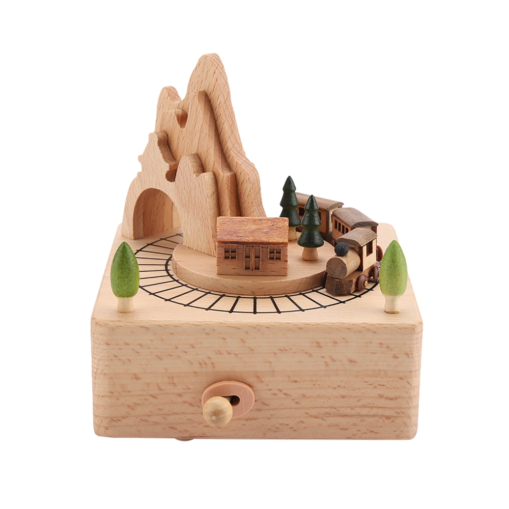 Wooden Music Box Beautiful Wood Musical Crafts Birthday Christmas Gifts Home Decoration