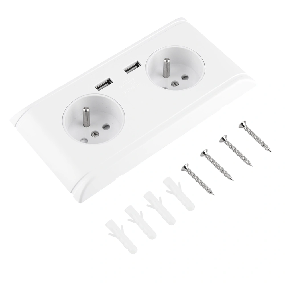 Multi Functional EU Plug Wall Power Outlet Socket with Dual USB Port for Phone Charging 250V