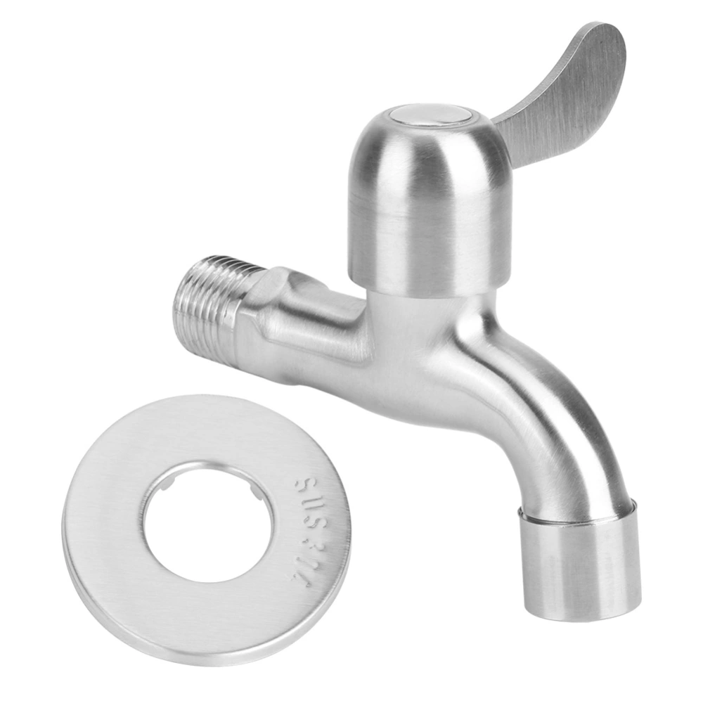 304 Stainless Steel Single Lever Faucet Tap for Laundry Washing Machine Home Kitchen Garden