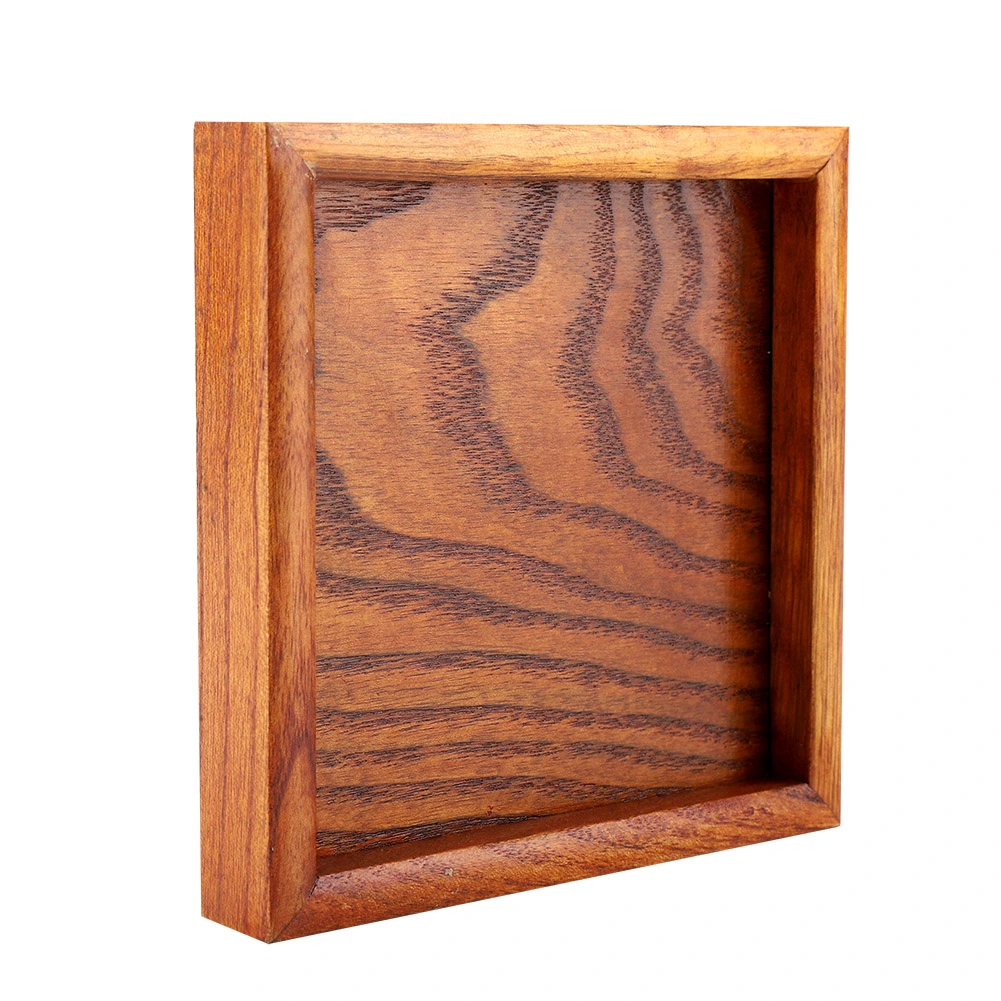 Square Solid Wood Tea Tray Coffee Sushi Snacks Serving Plate for Cafe Restaurant(12.5*12.5cm)