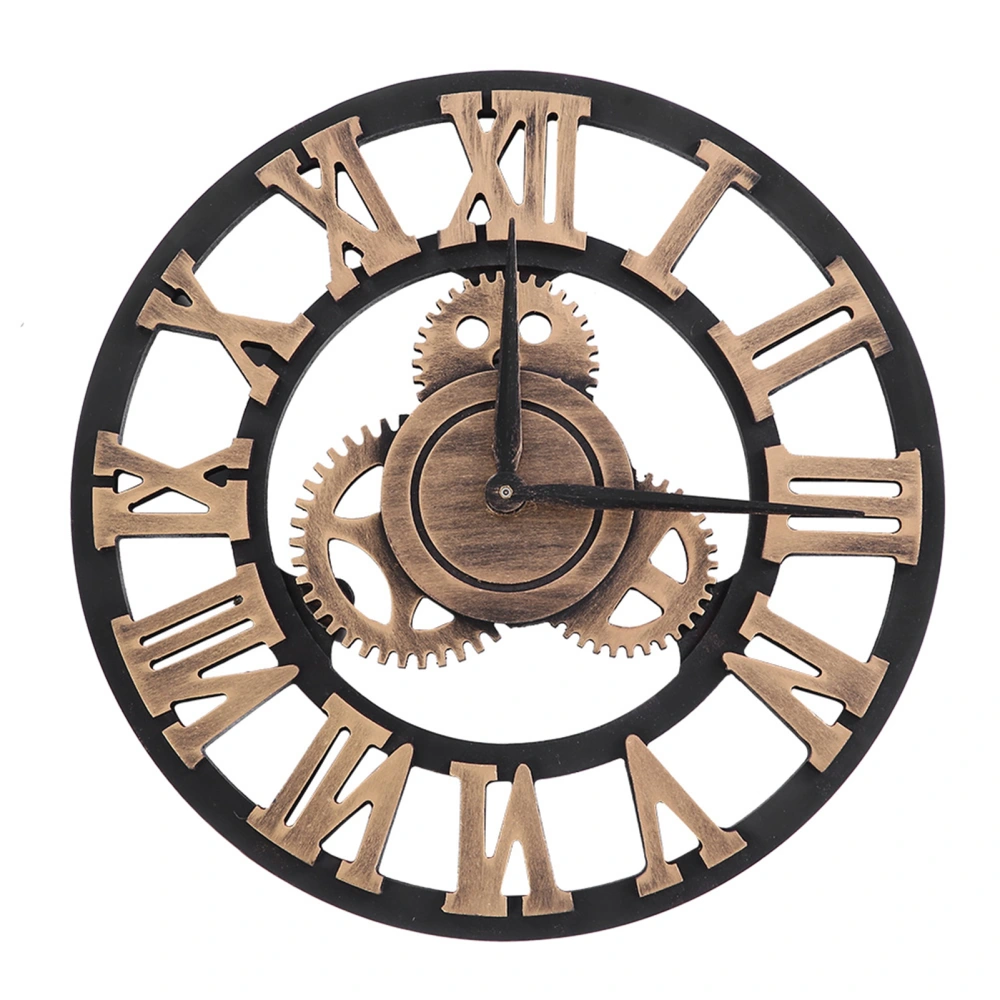 3D Rustic Handmade Wall Clock Gear Wooden Vintage Decor for Living Room/Office/Bar 80cm Gold