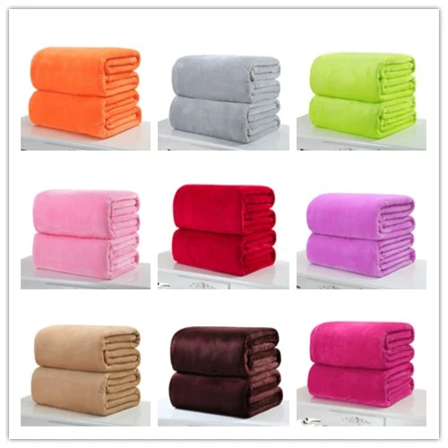 Flannel Soft Warm Solid Sheet, Micro Plush Blanket Sofa Rug for Pet
