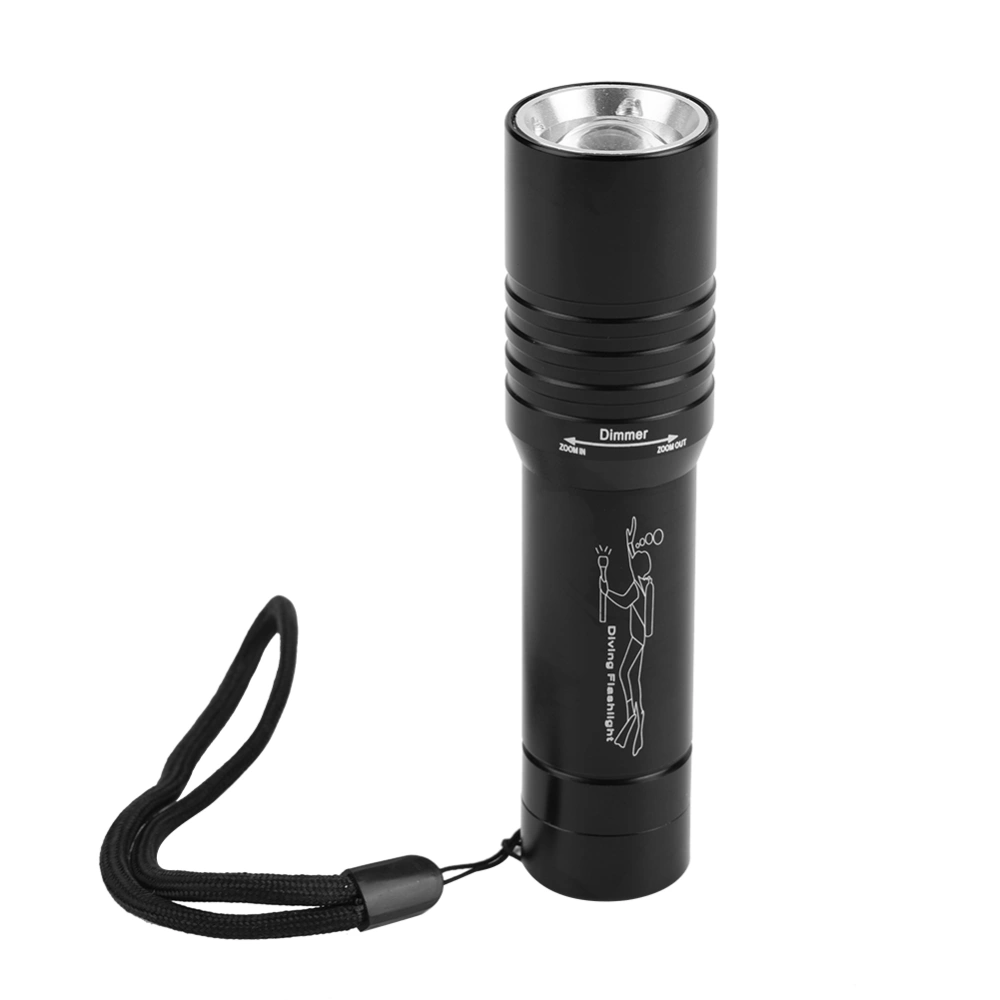 Handheld Zoomable Underwater 1200LM LED Diving Flashlight Waterproof Battery Power