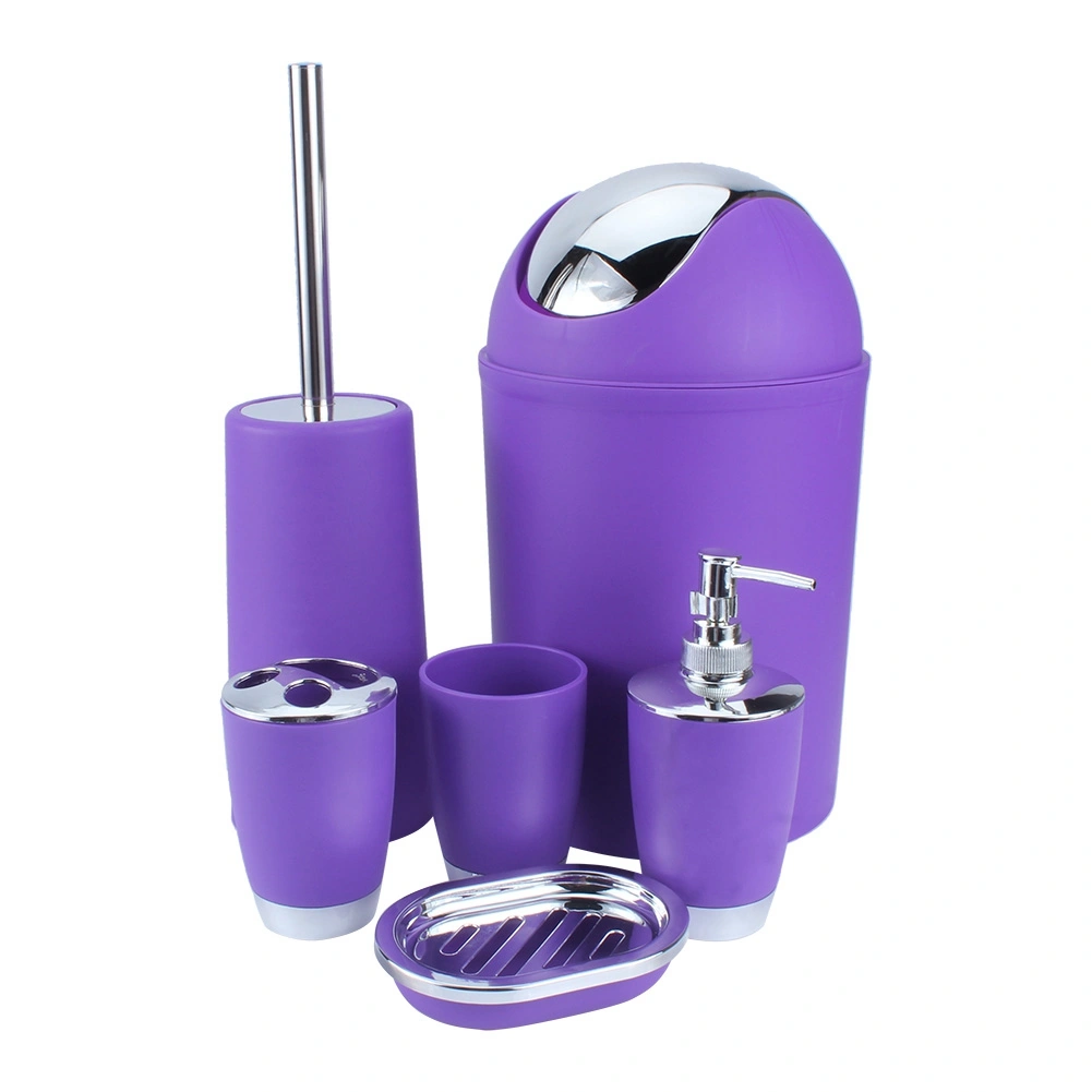 6Pcs New Bathroom Accessory Bin Soap Dish Dispenser Tumbler Toothbrush Holder