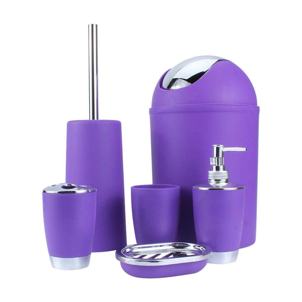 6Pcs New Bathroom Accessory Bin Soap Dish Dispenser Tumbler Toothbrush Holder
