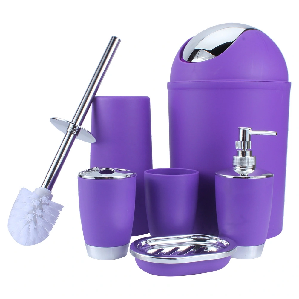 6Pcs New Bathroom Accessory Bin Soap Dish Dispenser Tumbler Toothbrush Holder