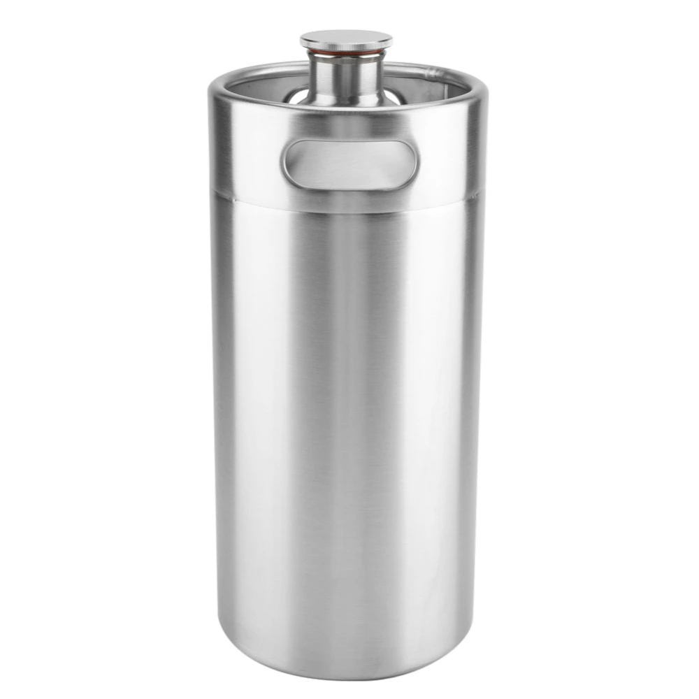 Mini Stainless Steel Beer Barrel with Spiral Cover Lid Practical Home Hotel Supplies(3.6L)