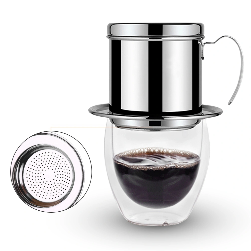 Stainless Steel Cup Vietnamese Coffee Drip Filter Maker Phin Infuser Sliver