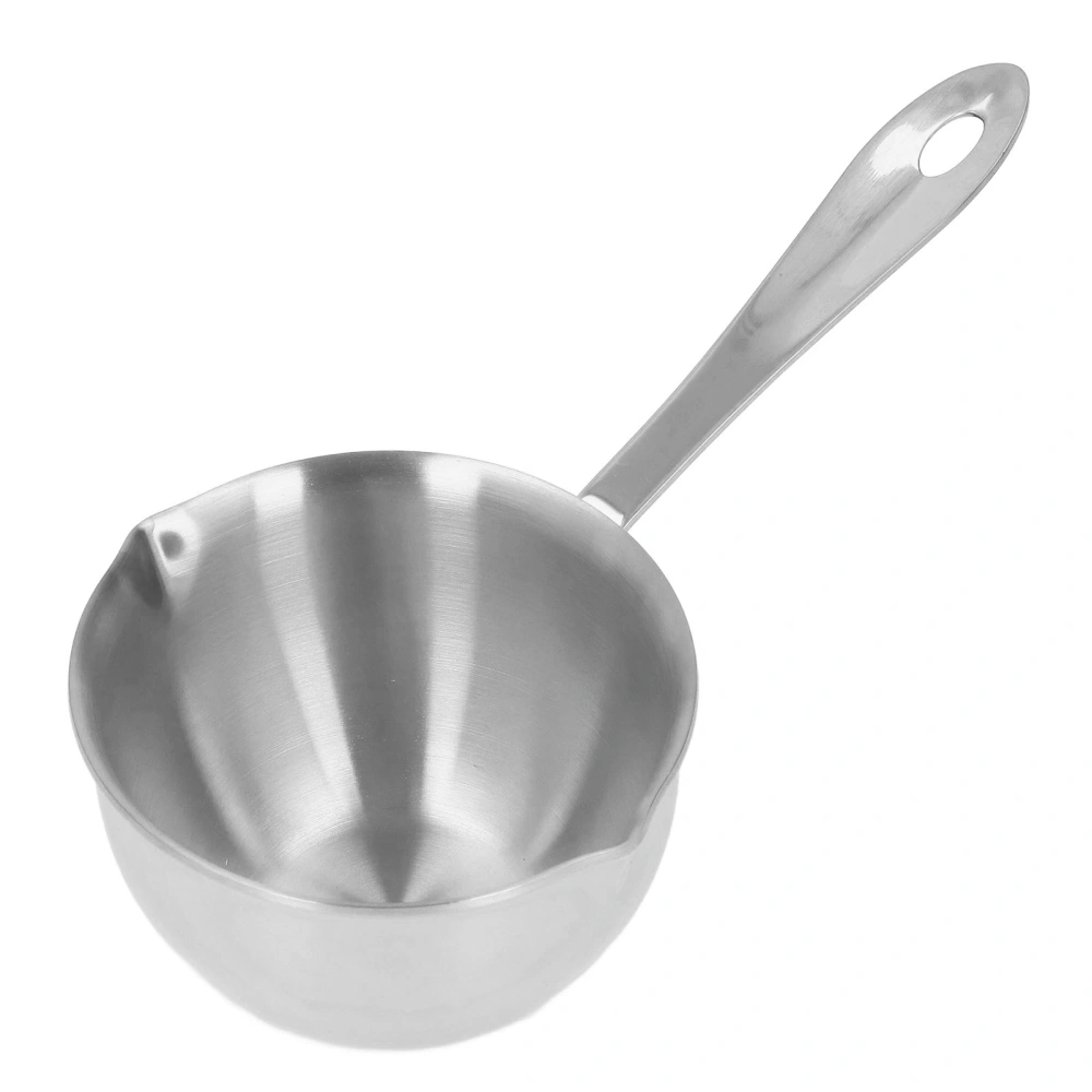 Stainless Steel Saucepan Professional Home Cooking Sauce Pan with Pour Spouts for Milk Chocolate Hot Oil Silver