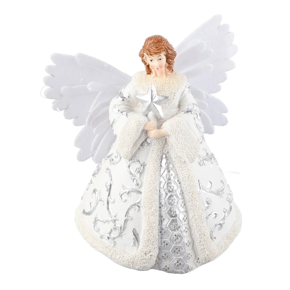 Christmas Tree Decoration Golden Angel Doll Tree Top Star LED Light Christmas Tree Top Decoration