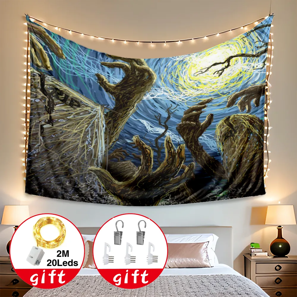 Halloween Decorative Tapestry, Orange Halloween Tapestry, for Halloween Christmas Birthday and etc,#052