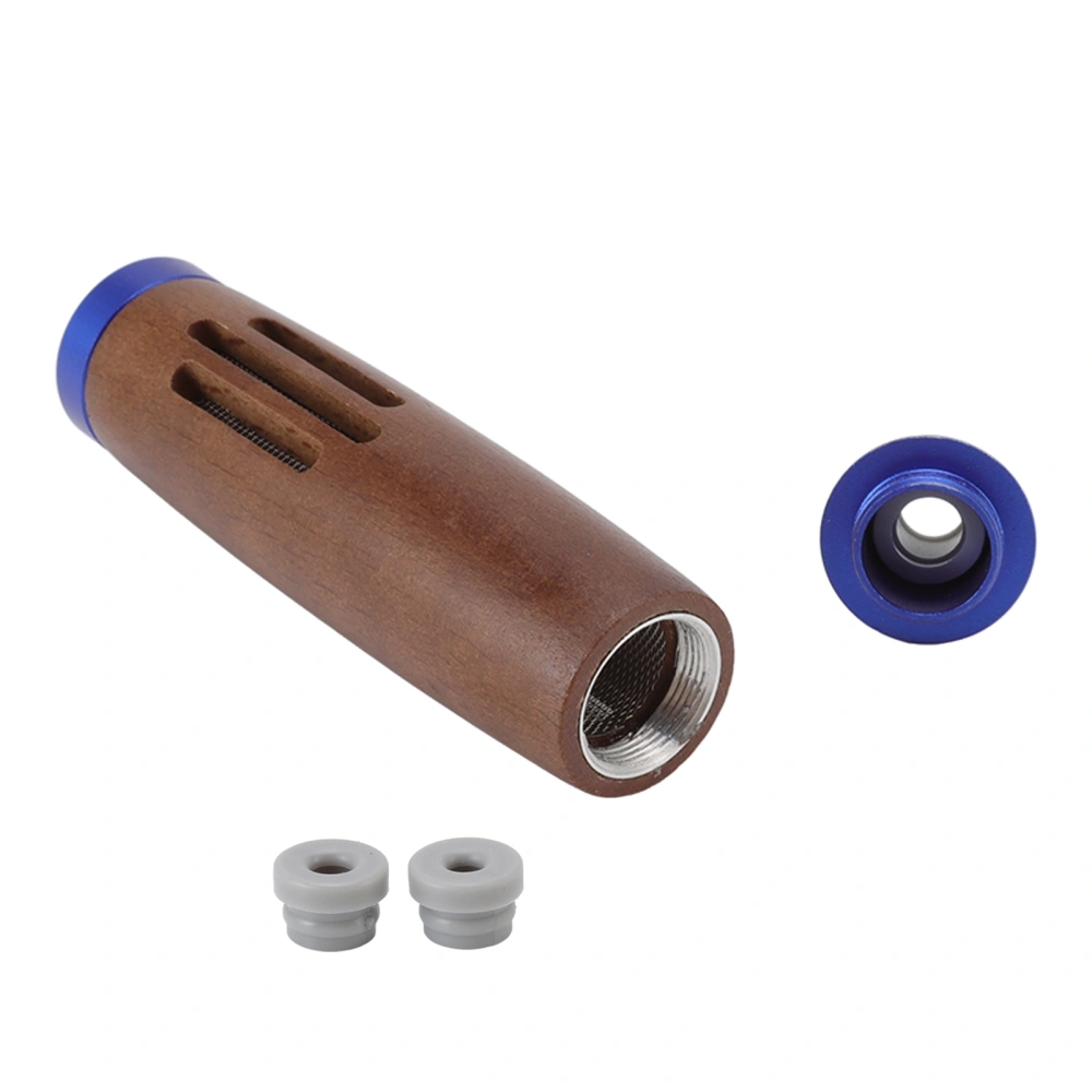 Car Cigarette Ash Holder Large Capacity Handheld Aluminium Rubber Walnut Mini Cigarettes Ashtray for Smokers Blue