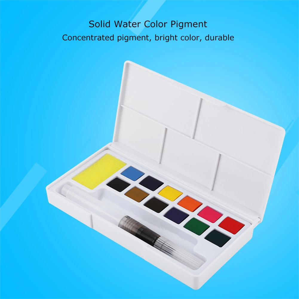 Portable Solid Water Color Paint Watercolor Pigment Set Drawing Painting Supplies (12 colors)