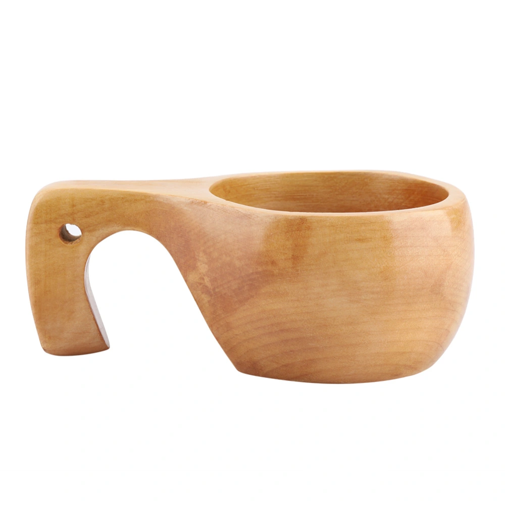 Wooden Tea Coffee Cup Portable Outdoor Natural Wood Drinks Drinking Mug with Handle(#3)