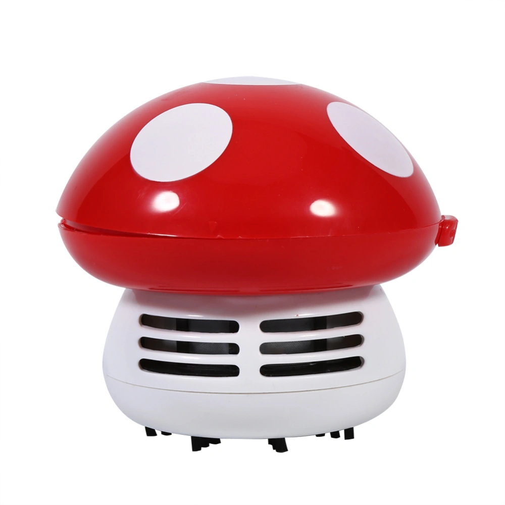 Cute Mini Mushroom Shape Desktop Keyboard Corner Dust Vacuum Cleaner Sweeper New (Red)