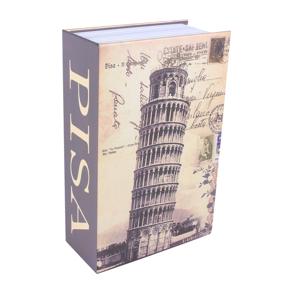 Dictionary Book Secret Safe Security Box Money Cash Jewelry Lock Box (Pisa Leaning Tower Type)