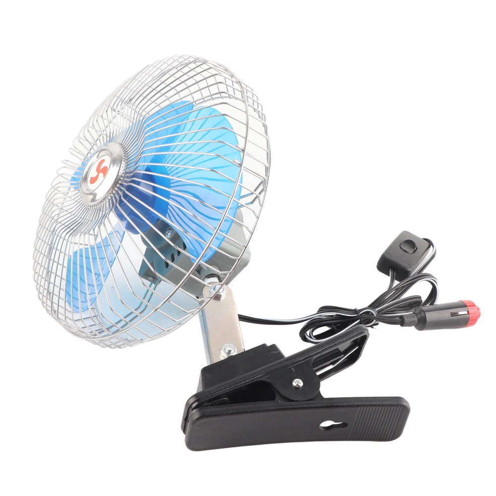 12V 25W Mini Portable Auto Vehicle Clip On Cooling Oscillating Fan for Car Truck Dashboard