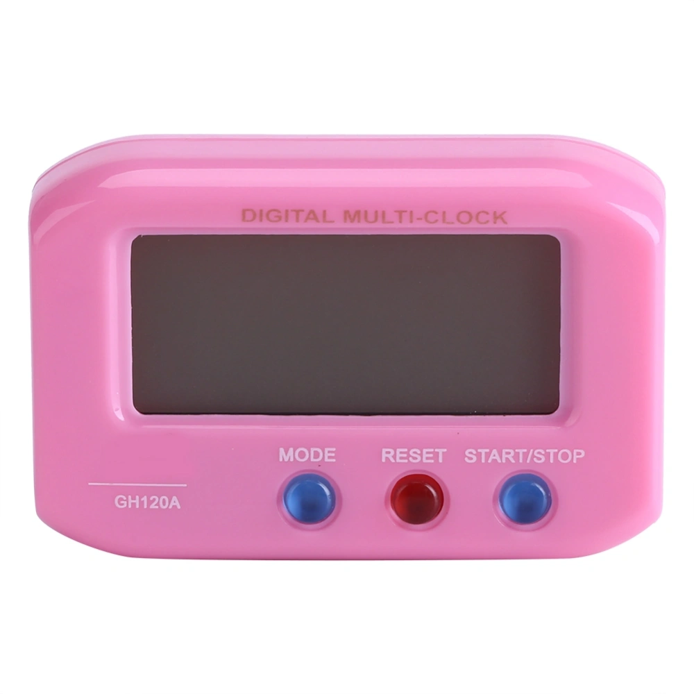 Portable LCD Display Digital Alarm Clock Snooze with Backlight Table Desk Car Decor(Pink)