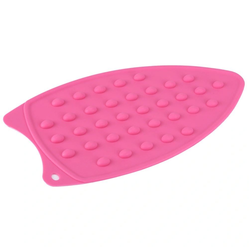 Anti slip Heat Resistant Silicone Iron Mat Hot Safety Protection Ironing Rest Pad (Rose Red)