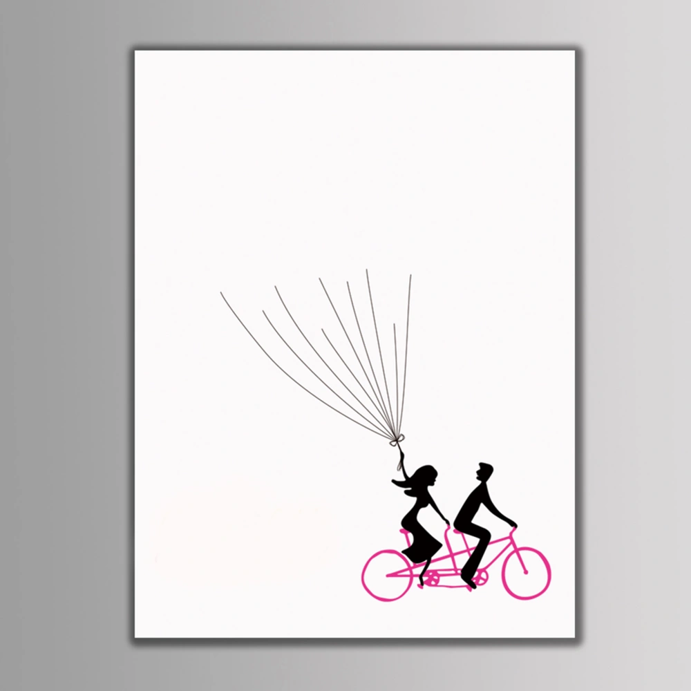 Fingerprint / Thumbprint Tree Canvas Personal Wedding Guest Signature With Ink(#12 Pink Bike)