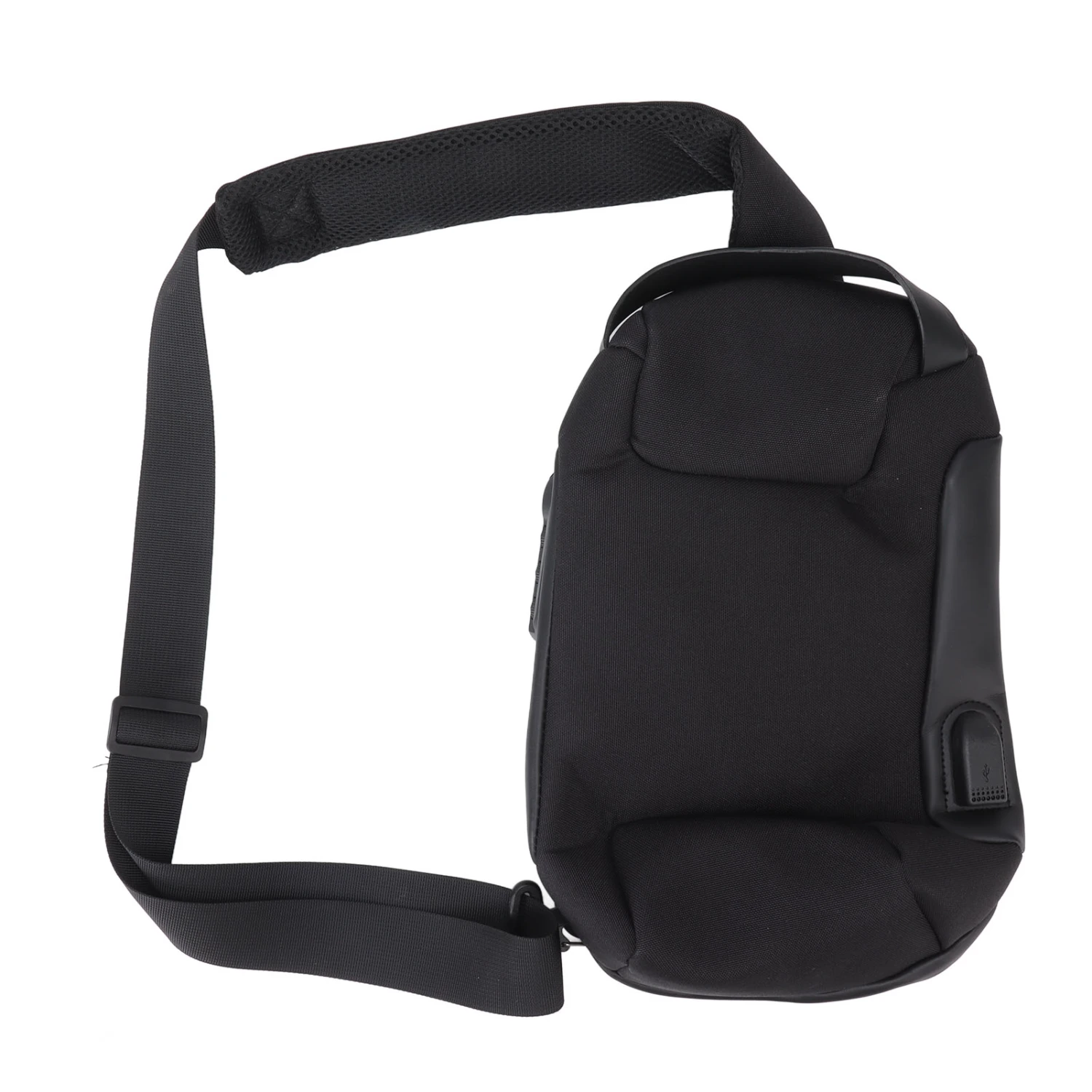 Shoulder Backpack Breathable Large Capacity Lockable Zipper Oxford Cloth Portable Sling Bag for Women Men Black