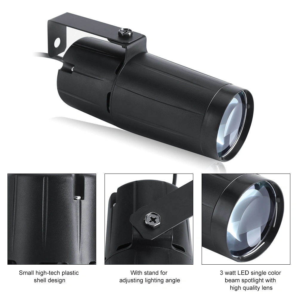 3W LED Beam Spotlight Stage Disco Pub Party Light Effect Pinspot Lights EU 220V~240V