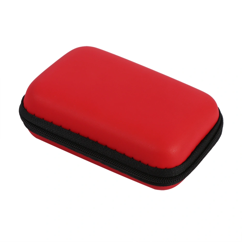 Mini Storage Bag Gadgets Organizer Portable Case For Earphone U Disk Data Cable Hot (Red)