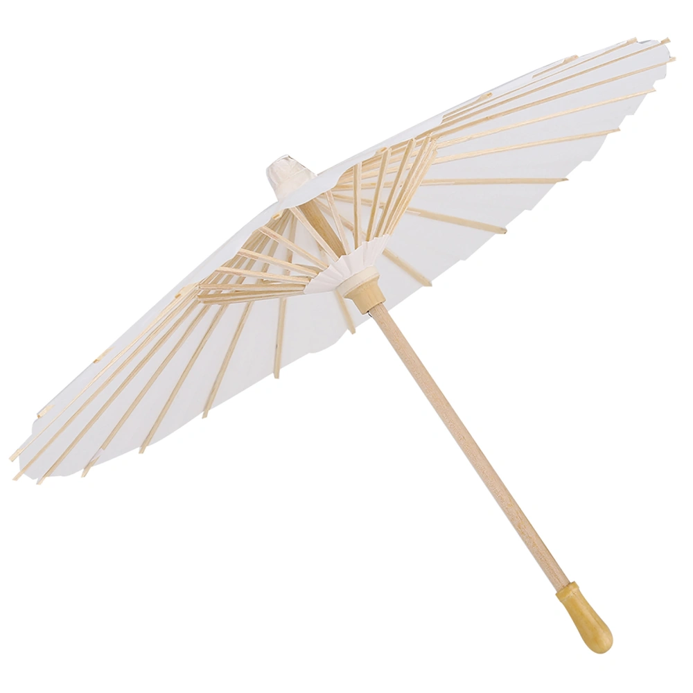 White Color Paper Decorative Umbrella Parasol School Decor Photo Prop (40cm)