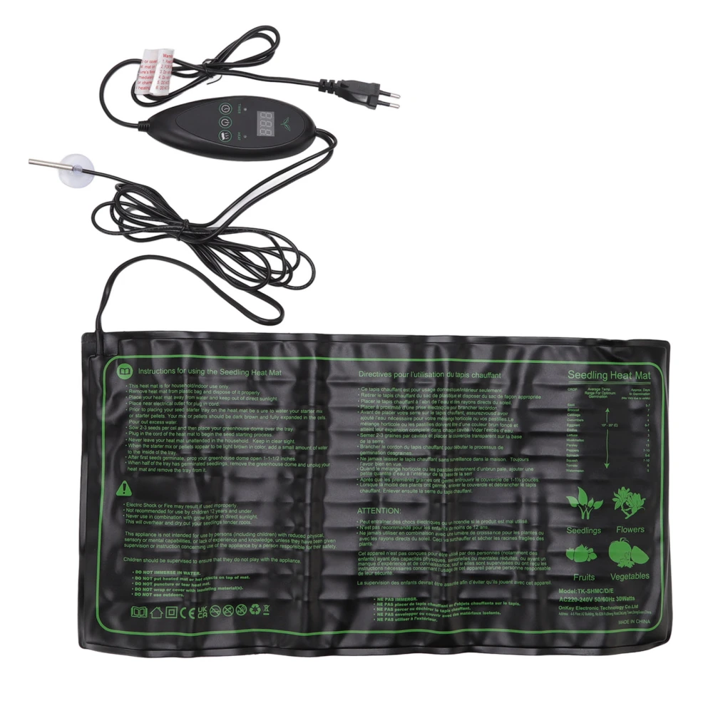 Seedling Heating Mat 30W 6 Gear Temperature Adjustable Waterproof Heating Pad 220V‑240V EU Plug