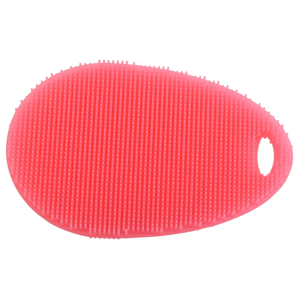 Soft Silicone Dishes Washing Cleaning Brush Kitchen Home Scrubber Wash Tool(Red)