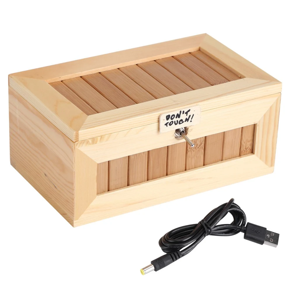 Wooden USB Electronic Box Cute Tiger Funny Interactive Stress Relief Toy Gift Desk Decoration