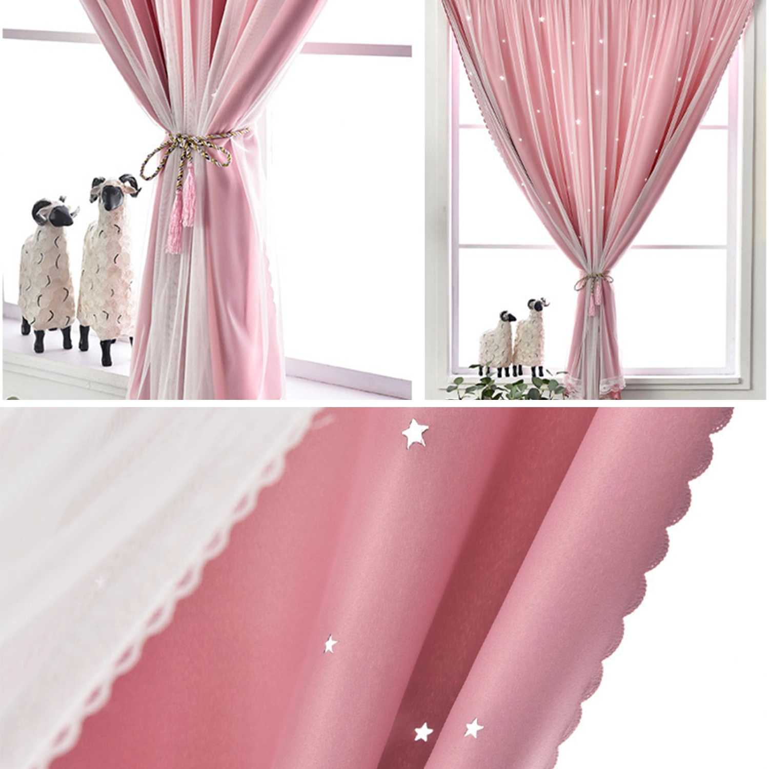 1x1.5m Self Adhesive Portable Blackout Curtains Easy to Install Bedroom Window