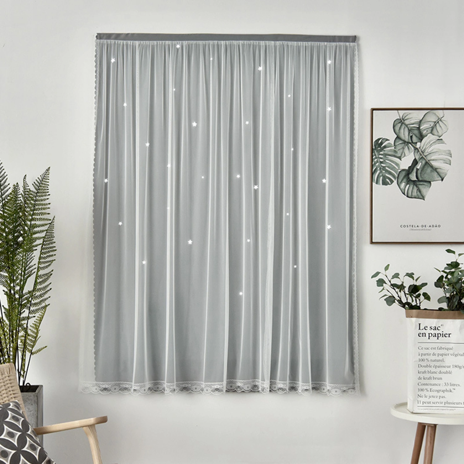 1x1.5m Self Adhesive Portable Blackout Curtains Easy to Install Bedroom Window