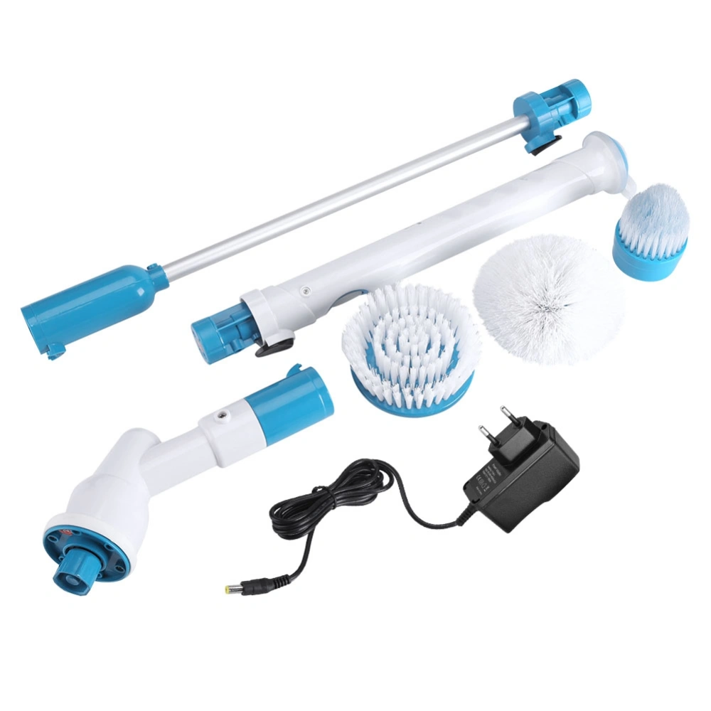 3 Heads Electric Spin Scrubber Cleaning Brush Bathroom Floor Tiles Household Clean Tool 100‑240V EU Plug